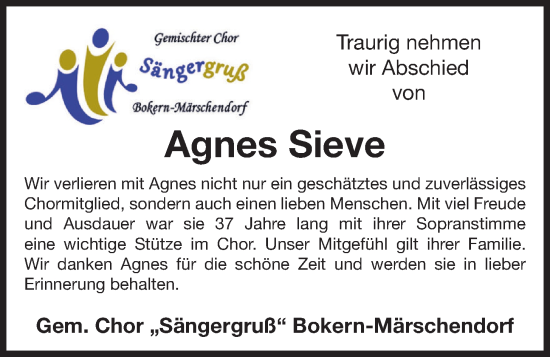 Anzeige von Agnes Sieve von OM-Medien