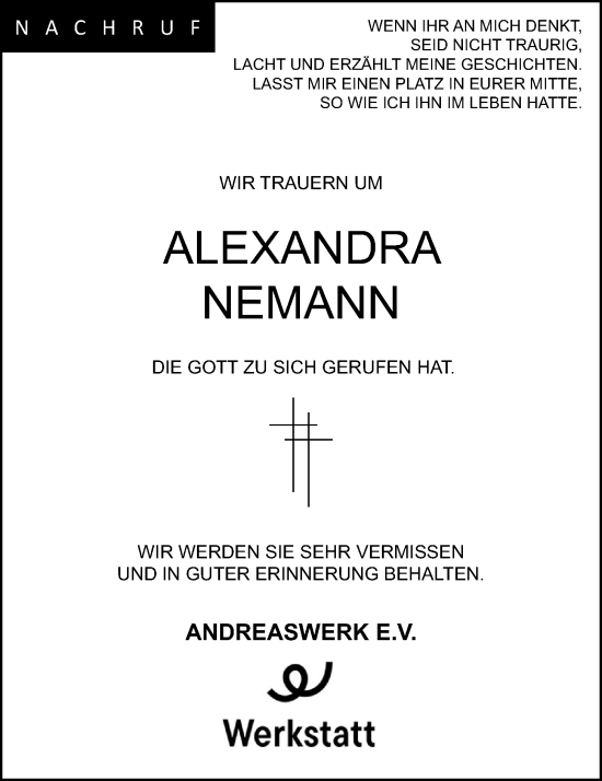 Anzeige von Alexandra Nemann von OM-Medien