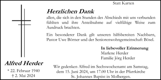 Anzeige von Alfred Herder von OM-Medien