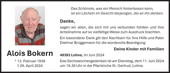 Anzeige von Alois Bokern von OM-Medien