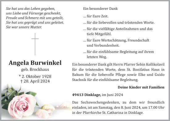 Anzeige von Angela Burwinkel von OM-Medien