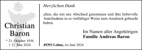 Anzeige von Christian Baron von OM-Medien