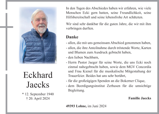Anzeige von Eckhard Jaecks von OM-Medien