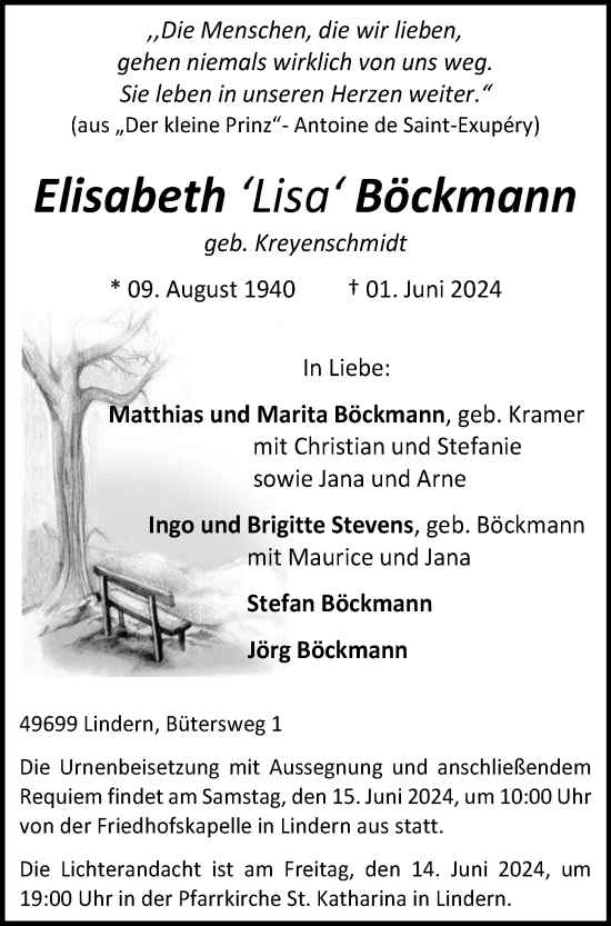 Anzeige von Elisabeth Böckmann von OM-Medien