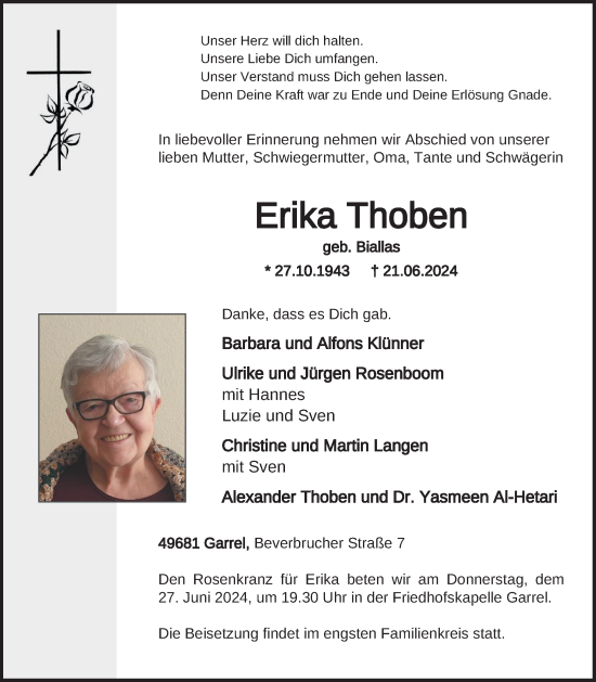 Anzeige von Erika Thoben von OM-Medien