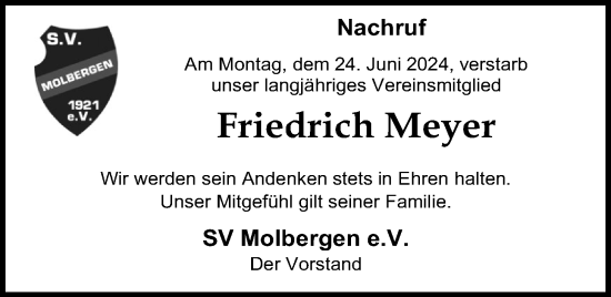 Anzeige von Friedrich Meyer von OM-Medien