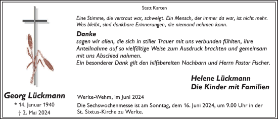 Anzeige von Georg Lückmann von OM-Medien