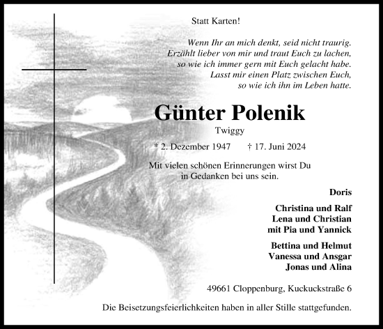 Anzeige von Günter Polenik von OM-Medien