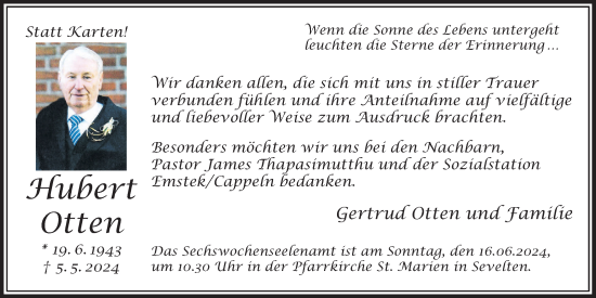 Anzeige von Hubert Otten von OM-Medien