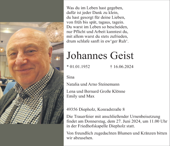 Anzeige von Johannes Geist von OM-Medien