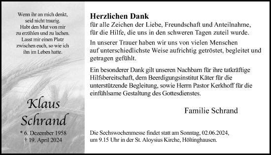 Anzeige von Klaus Schrand von OM-Medien