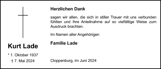 Anzeige von Kurt Lade von OM-Medien