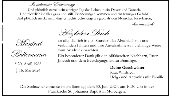 Anzeige von Manfred Bullermann von OM-Medien