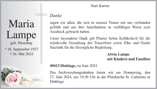 Anzeige von Maria Lampe von OM-Medien