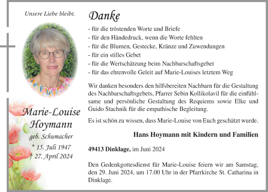 Anzeige von Marie-Louise Hoymann von OM-Medien