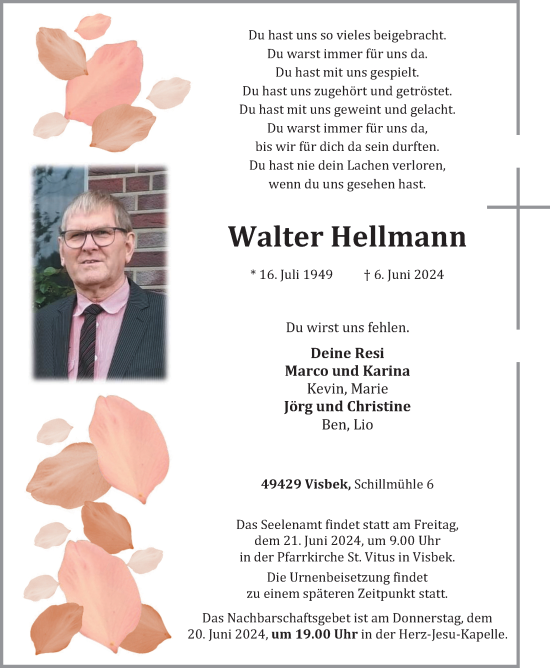 Anzeige von Walter Hellmann von OM-Medien