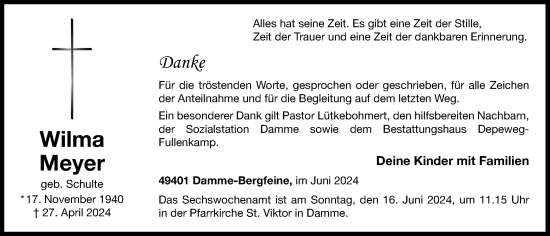 Anzeige von Wilma Meyer von OM-Medien