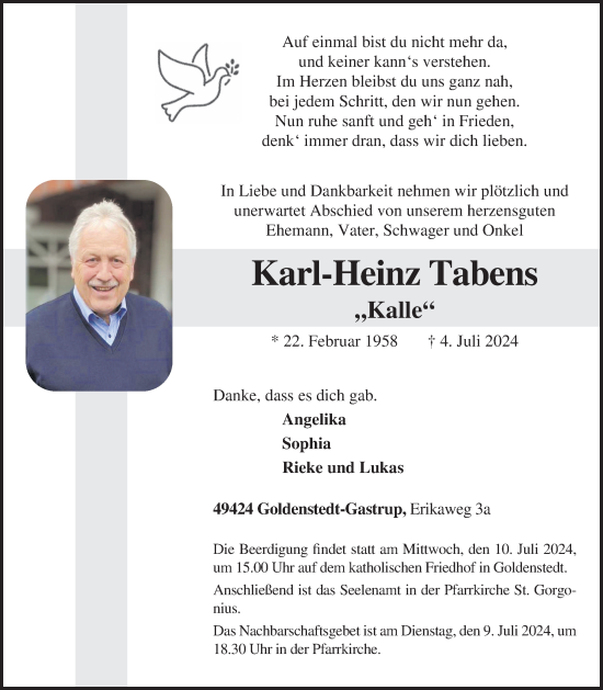 Anzeige von Karl-Heinz Tabens von OM-MEDIEN
