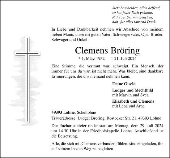 Anzeige von Clemens Bröring von OM-Medien
