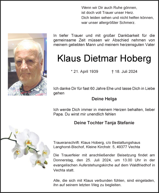 Anzeige von Klaus Dietmar Hoberg von OM-MEDIEN
