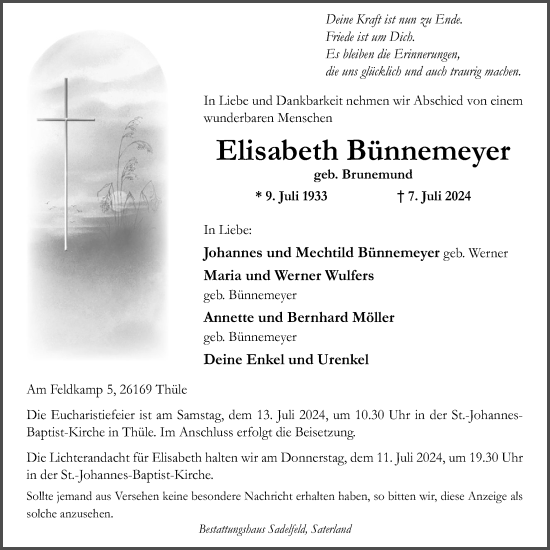 Anzeige von Elisabeth Bünnemeyer von OM-Medien