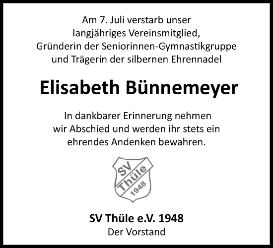 Anzeige von Elisabeth Bünnemeyer von OM-Medien
