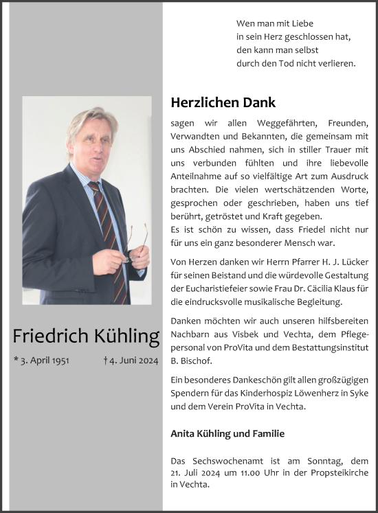 Anzeige von Friedrich Kühling von OM-Medien