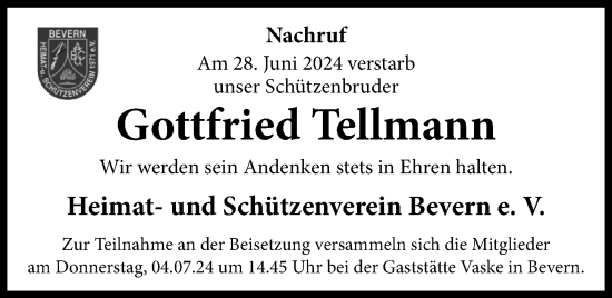 Anzeige von Gottfried Tellmann von OM-Medien