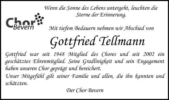 Anzeige von Gottfried Tellmann von OM-Medien