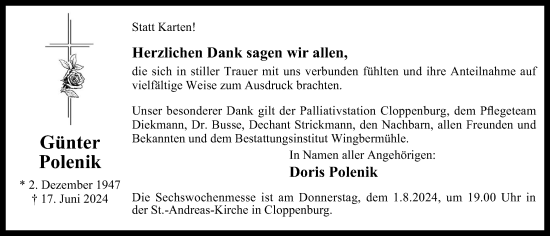 Anzeige von Günter Polenik von OM-Medien