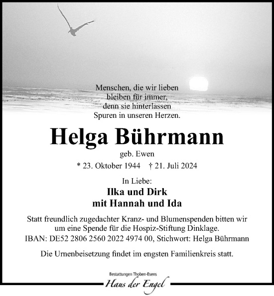 Anzeige von Helga Bührmann von OM-Medien
