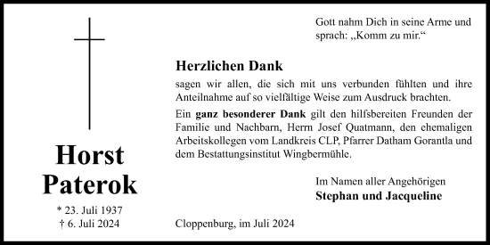 Anzeige von Horst Paterok von OM-Medien