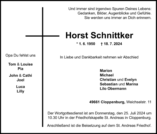 Anzeige von Horst Schnittker von OM-Medien