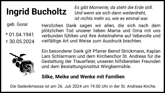 Anzeige von Ingrid Bucholtz von OM-Medien