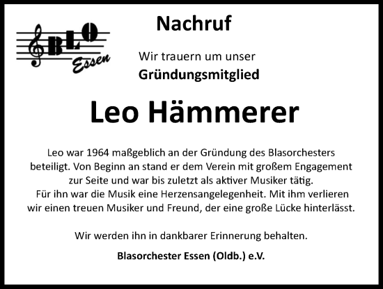 Anzeige von Leo Hämmerer von OM-Medien