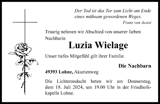 Anzeige von Luzia Wielage von OM-Medien