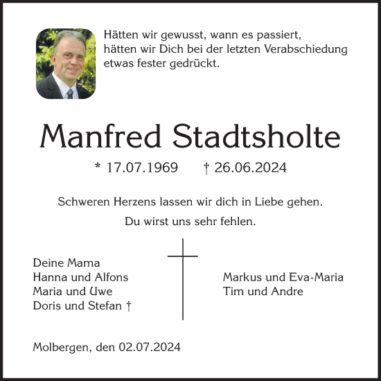 Anzeige von Manfred Stadtsholte von OM-Medien