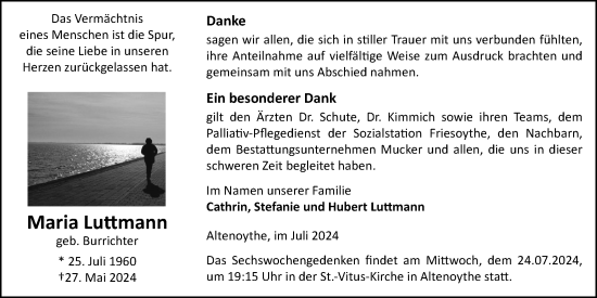 Anzeige von Maria Luttmann von OM-Medien