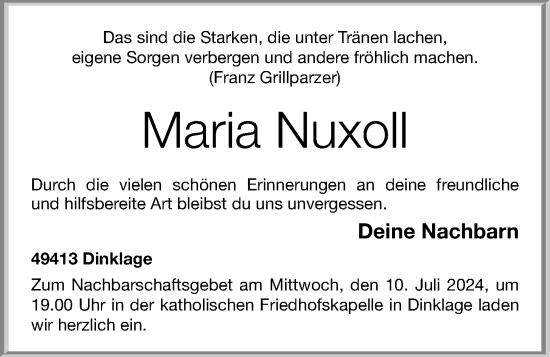 Anzeige von Maria Nuxoll von OM-Medien