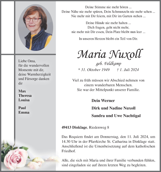 Anzeige von Maria Nuxoll von OM-Medien