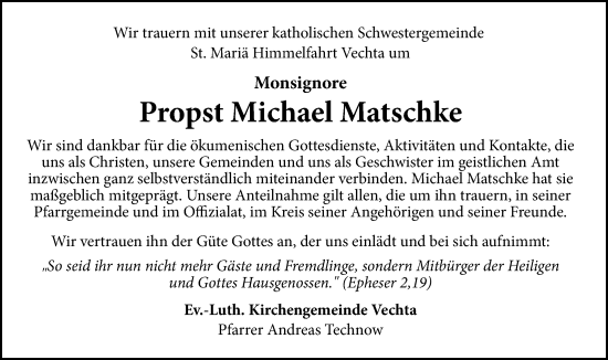 Anzeige von Michael Matschke von OM-Medien