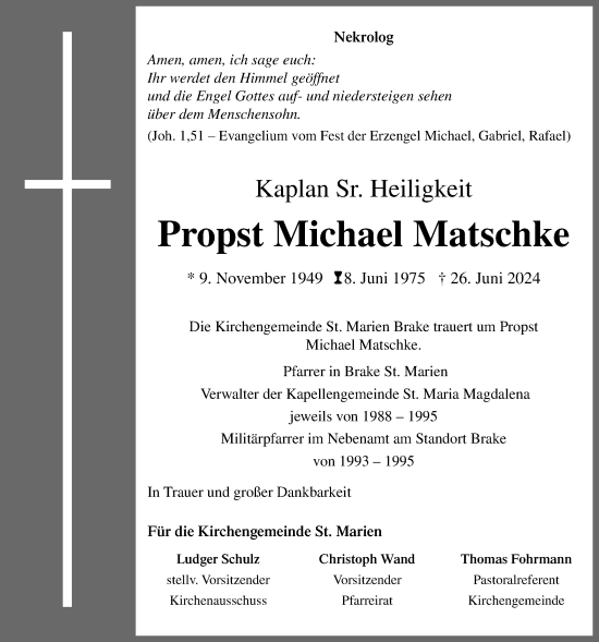 Anzeige von Michael Matschke von OM-Medien