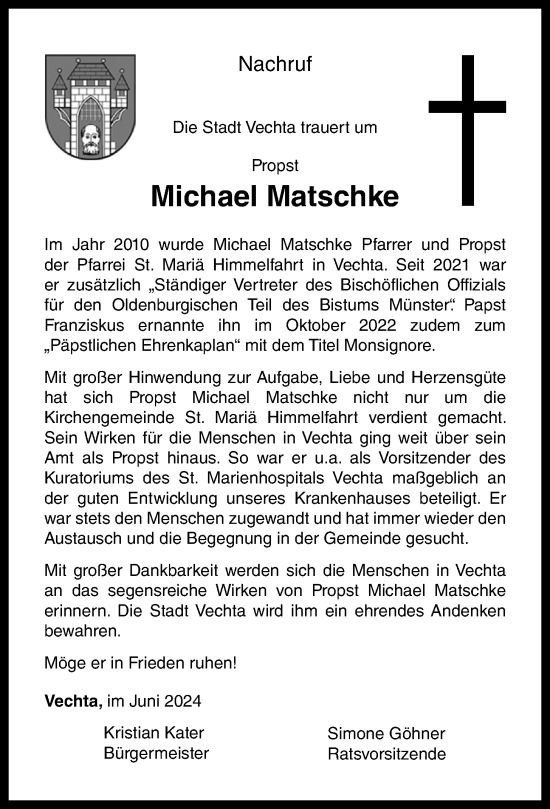 Anzeige von Michael Matschke von OM-Medien