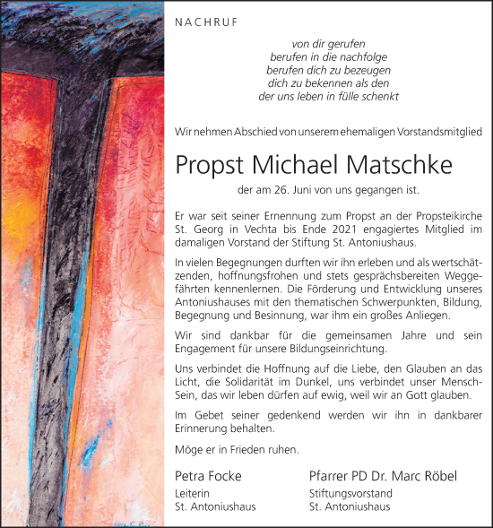 Anzeige von Michael Matschke von OM-Medien