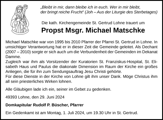 Anzeige von Michael Matschke von OM-Medien