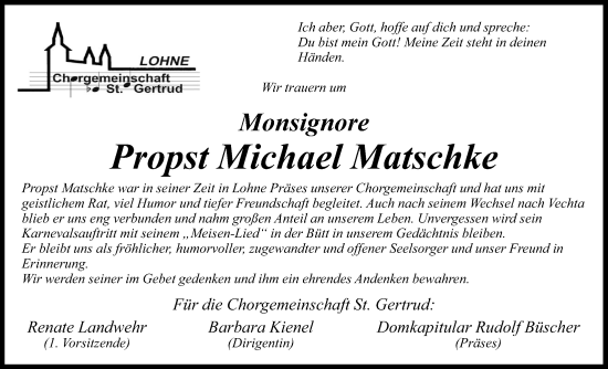 Anzeige von Michael Matschke von OM-Medien