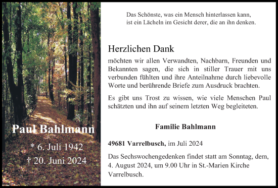 Anzeige von Paul Bahlmann von OM-Medien