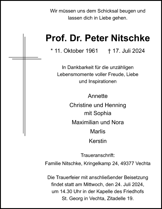 Anzeige von Peter Nitschke von OM-Medien