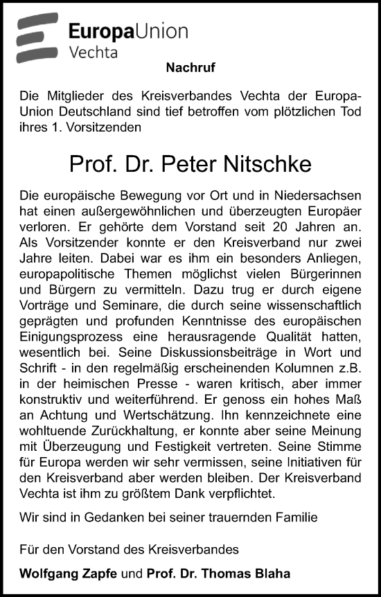 Anzeige von Peter Nitschke von OM-Medien