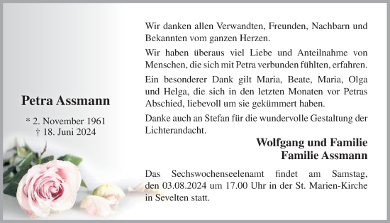 Anzeige von Petra Assmann von OM-Medien